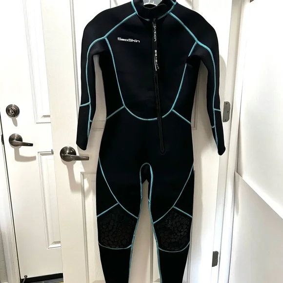 New Sea Skin Women's Black and Blue Full Body Wetsuit Size S - Picture 2 of 10